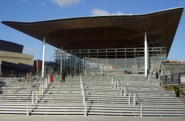The Welsh Government building in Cardiff, the Senedd