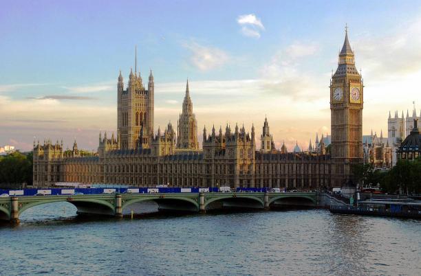The Houses of Parliament at Westminster at sunset