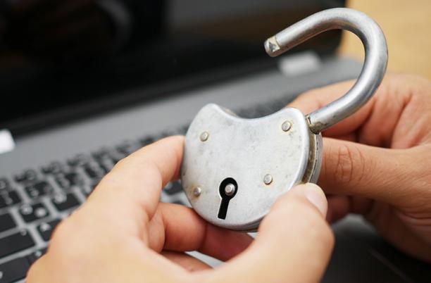 A stock photo depicting online security