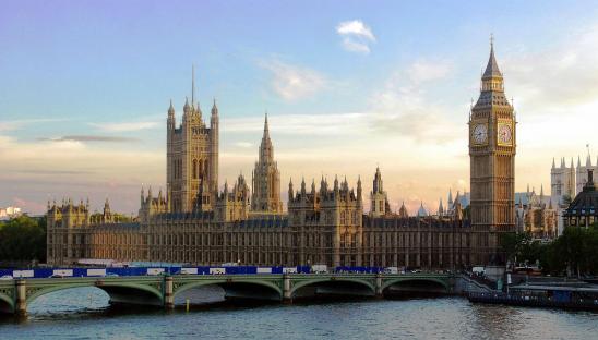 The Houses of Parliament at Westminster at sunset