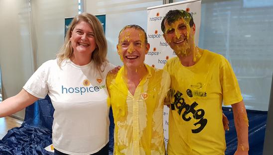 Staff from Mazars turned themselves yellow to support Hospice UK in 2018